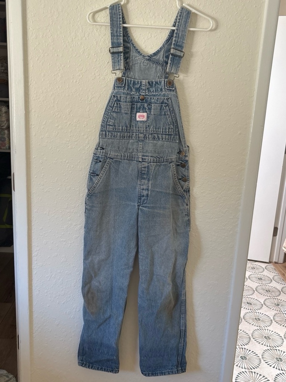 Key Classic Light Wash Denim Overalls